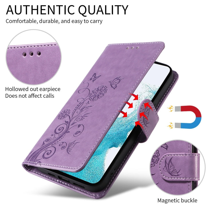 Embossed Butterfly Flowers Leather Phone Case, For Samsung Galaxy S24 5G, For Samsung Galaxy S23 FE 5G, For Samsung Galaxy S23 Ultra 5G, For Samsung Galaxy S23+ 5G, For Samsung Galaxy S23 5G, For Samsung Galaxy S20 FE