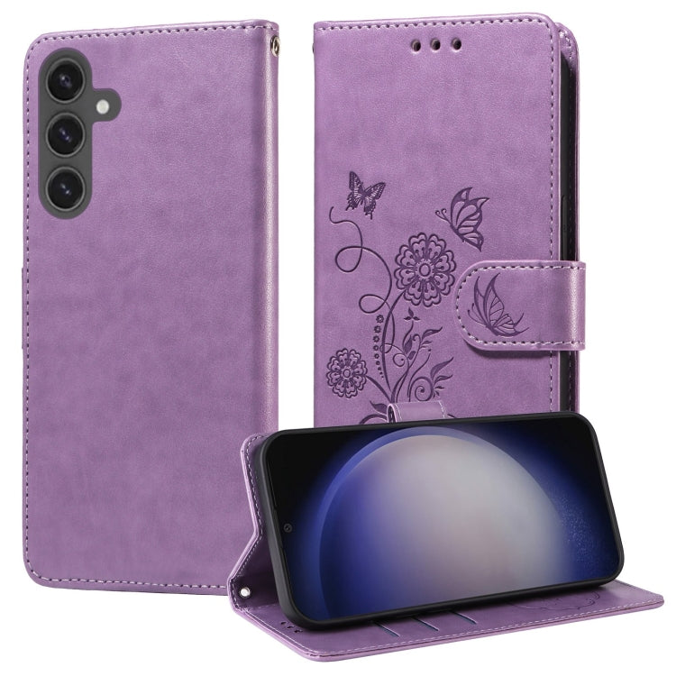 Embossed Butterfly Flowers Leather Phone Case, For Samsung Galaxy S24 5G, For Samsung Galaxy S23 FE 5G, For Samsung Galaxy S23 Ultra 5G, For Samsung Galaxy S23+ 5G, For Samsung Galaxy S23 5G, For Samsung Galaxy S20 FE