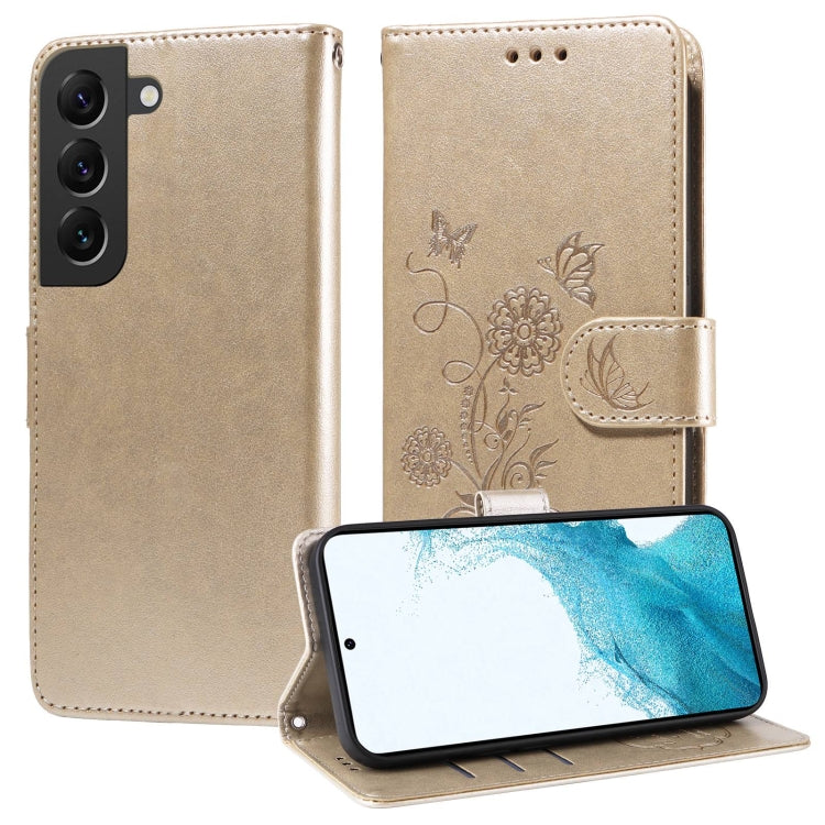 Embossed Butterfly Flowers Leather Phone Case, For Samsung Galaxy S22 Ultra 5G, For Samsung Galaxy S22+ 5G, For Samsung Galaxy S22 5G, For Samsung Galaxy S21 FE 5G, For Samsung Galaxy S21 5G, For Samsung Galaxy S21+ 5G