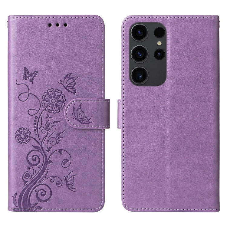 Embossed Butterfly Flowers Leather Phone Case, For Samsung Galaxy S22 Ultra 5G, For Samsung Galaxy S22+ 5G, For Samsung Galaxy S22 5G, For Samsung Galaxy S21 FE 5G, For Samsung Galaxy S21 5G, For Samsung Galaxy S21+ 5G