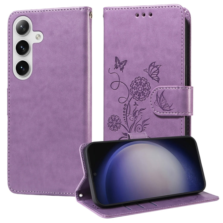 Embossed Butterfly Flowers Leather Phone Case, For Samsung Galaxy S25 5G, For Samsung Galaxy S25+ 5G, For Samsung Galaxy S25 Ultra 5G, For Samsung Galaxy S24 FE 5G, For Samsung Galaxy S24 Ultra 5G, For Samsung Galaxy S24+ 5G