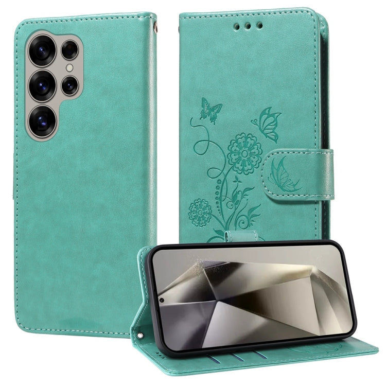 Embossed Butterfly Flowers Leather Phone Case, For Samsung Galaxy S25 5G, For Samsung Galaxy S25+ 5G, For Samsung Galaxy S25 Ultra 5G, For Samsung Galaxy S24 FE 5G, For Samsung Galaxy S24 Ultra 5G, For Samsung Galaxy S24+ 5G