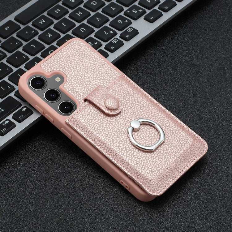 Litchi Texture Drawing Card Bag Ring Holder Phone Case, For Samsung Galaxy S24+ 5G, For Samsung Galaxy S24 5G, For Samsung Galaxy S23 Ultra 5G, For Samsung Galaxy S23 5G, For Samsung Galaxy S22 Ultra 5G