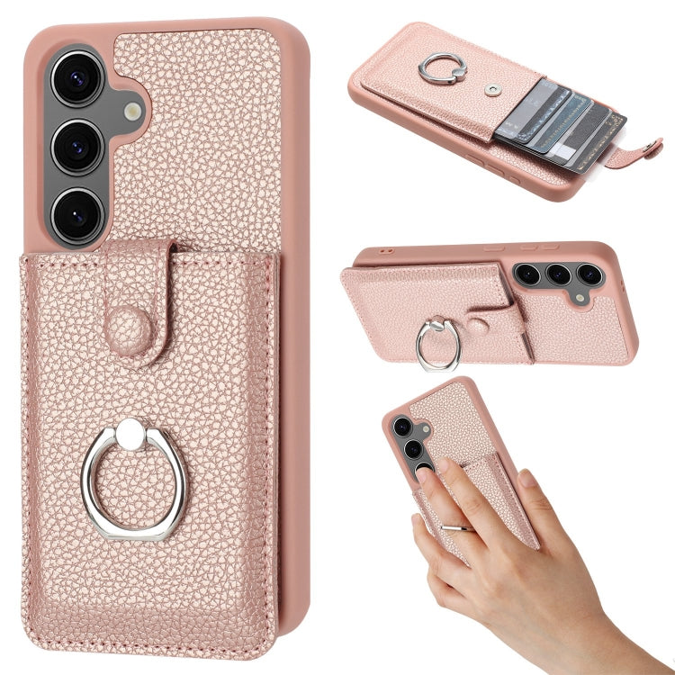 Litchi Texture Drawing Card Bag Ring Holder Phone Case, For Samsung Galaxy S24+ 5G, For Samsung Galaxy S24 5G, For Samsung Galaxy S23 Ultra 5G, For Samsung Galaxy S23 5G, For Samsung Galaxy S22 Ultra 5G