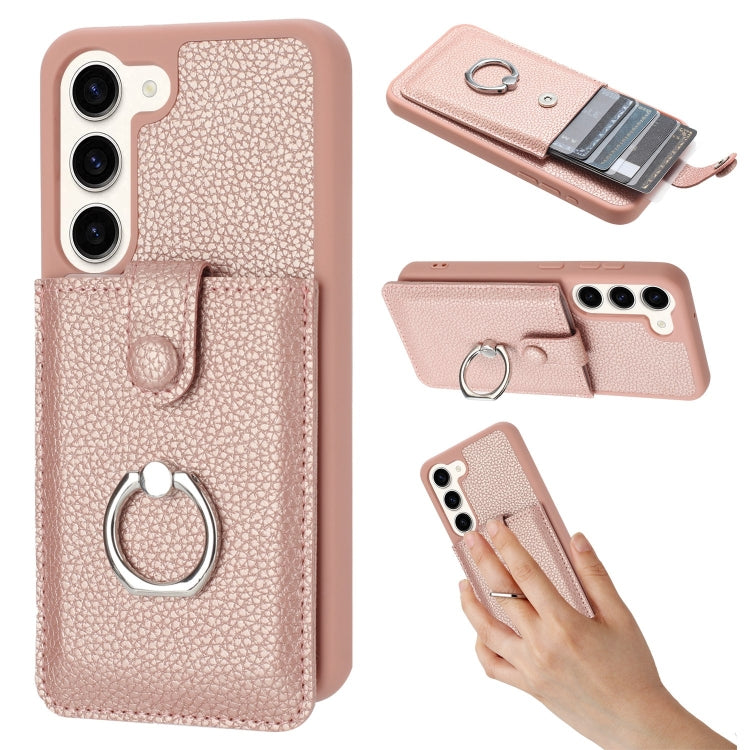Litchi Texture Drawing Card Bag Ring Holder Phone Case, For Samsung Galaxy S23 5G, For Samsung Galaxy S22 Ultra 5G, For Samsung Galaxy S22 5G, For Samsung Galaxy S21 5G