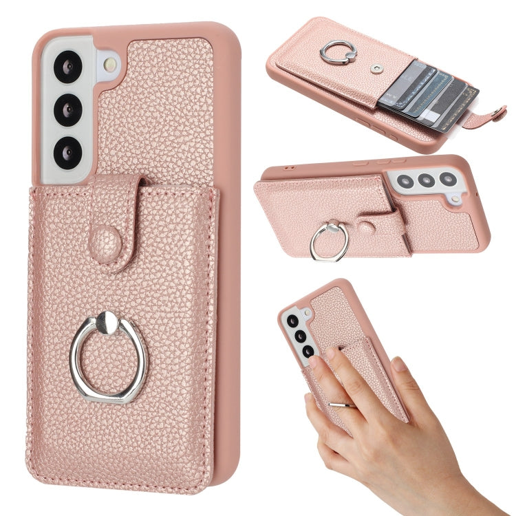 Litchi Texture Drawing Card Bag Ring Holder Phone Case, For Samsung Galaxy S22 5G, For Samsung Galaxy S21 5G, For Samsung Galaxy S21 Ultra 5G