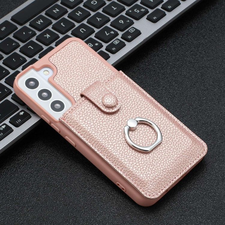 Litchi Texture Drawing Card Bag Ring Holder Phone Case, For Samsung Galaxy S22 5G, For Samsung Galaxy S21 5G, For Samsung Galaxy S21 Ultra 5G