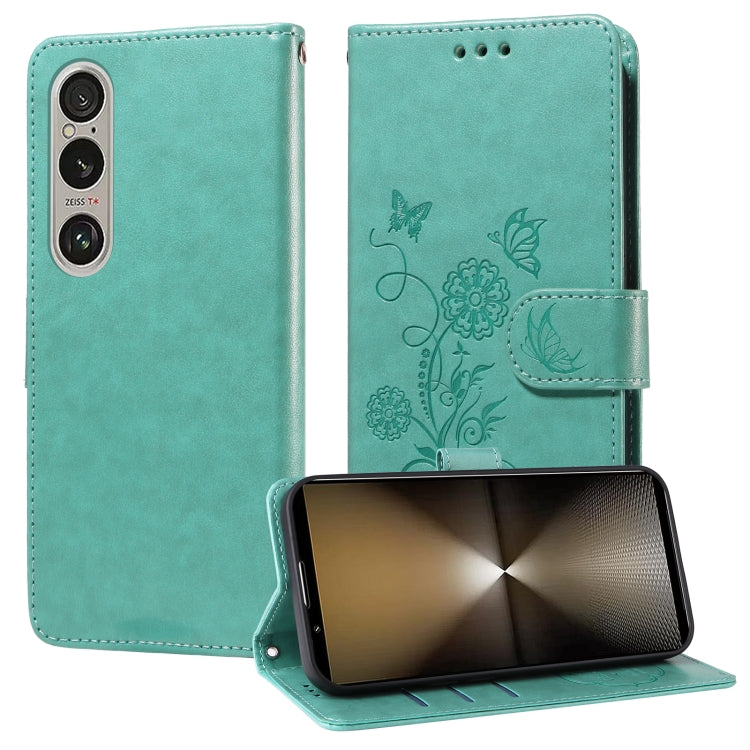 Embossed Butterfly Flowers Leather Phone Case, For Sony Xperia 10 VI, For Sony Xperia 1 VI, For Sony Xperia 5 VI, For Sony Xperia 5 V, For Sony Xperia 1 V, For Sony Xperia 10 V