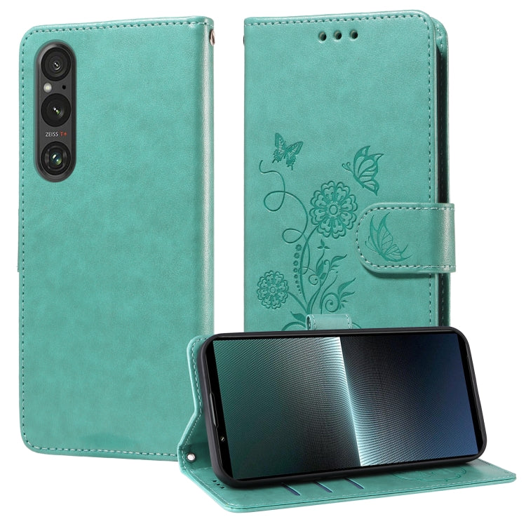 Embossed Butterfly Flowers Leather Phone Case, For Sony Xperia 10 VI, For Sony Xperia 1 VI, For Sony Xperia 5 VI, For Sony Xperia 5 V, For Sony Xperia 1 V, For Sony Xperia 10 V