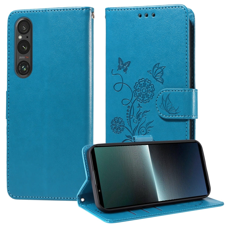 Embossed Butterfly Flowers Leather Phone Case, For Sony Xperia 10 VI, For Sony Xperia 1 VI, For Sony Xperia 5 VI, For Sony Xperia 5 V, For Sony Xperia 1 V, For Sony Xperia 10 V