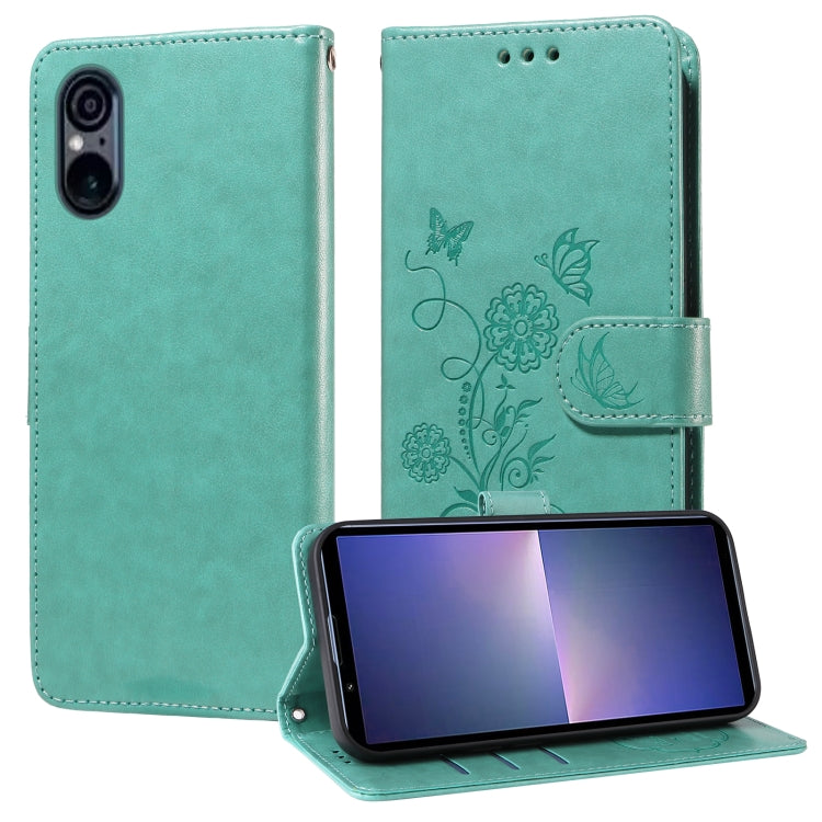 Embossed Butterfly Flowers Leather Phone Case, For Sony Xperia 10 VI, For Sony Xperia 1 VI, For Sony Xperia 5 VI, For Sony Xperia 5 V, For Sony Xperia 1 V, For Sony Xperia 10 V