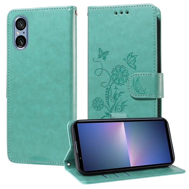 Embossed Butterfly Flowers Leather Phone Case, For Sony Xperia 10 VI, For Sony Xperia 1 VI, For Sony Xperia 5 VI, For Sony Xperia 5 V, For Sony Xperia 1 V, For Sony Xperia 10 V