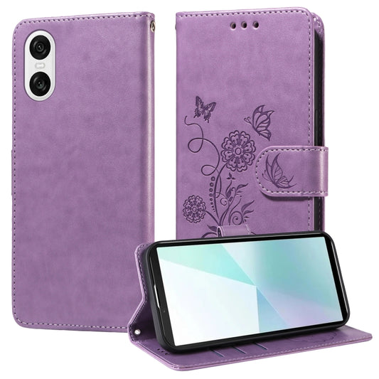 Embossed Butterfly Flowers Leather Phone Case, For Sony Xperia 10 VI, For Sony Xperia 1 VI, For Sony Xperia 5 VI, For Sony Xperia 5 V, For Sony Xperia 1 V, For Sony Xperia 10 V