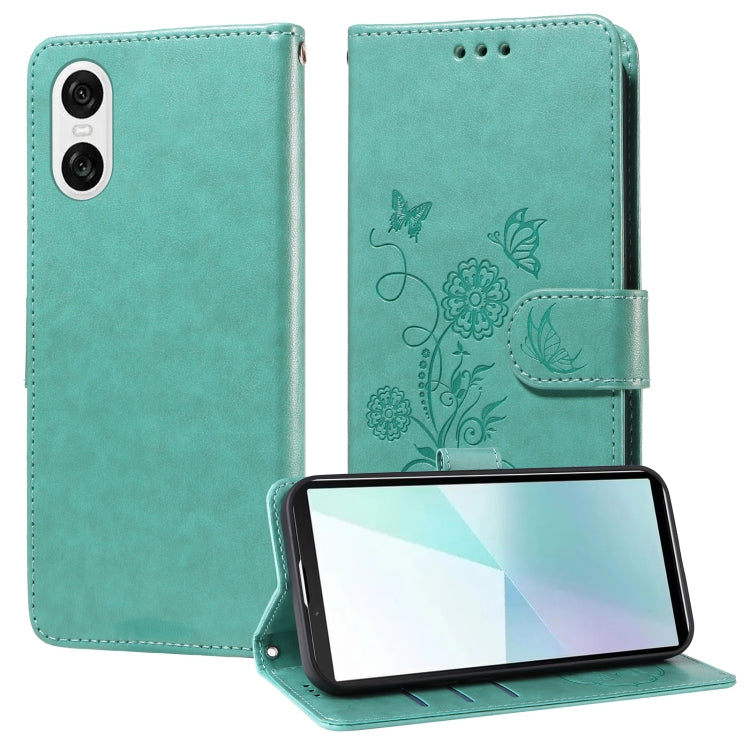 Embossed Butterfly Flowers Leather Phone Case, For Sony Xperia 10 VI, For Sony Xperia 1 VI, For Sony Xperia 5 VI, For Sony Xperia 5 V, For Sony Xperia 1 V, For Sony Xperia 10 V