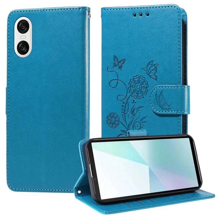 Embossed Butterfly Flowers Leather Phone Case, For Sony Xperia 10 VI, For Sony Xperia 1 VI, For Sony Xperia 5 VI, For Sony Xperia 5 V, For Sony Xperia 1 V, For Sony Xperia 10 V