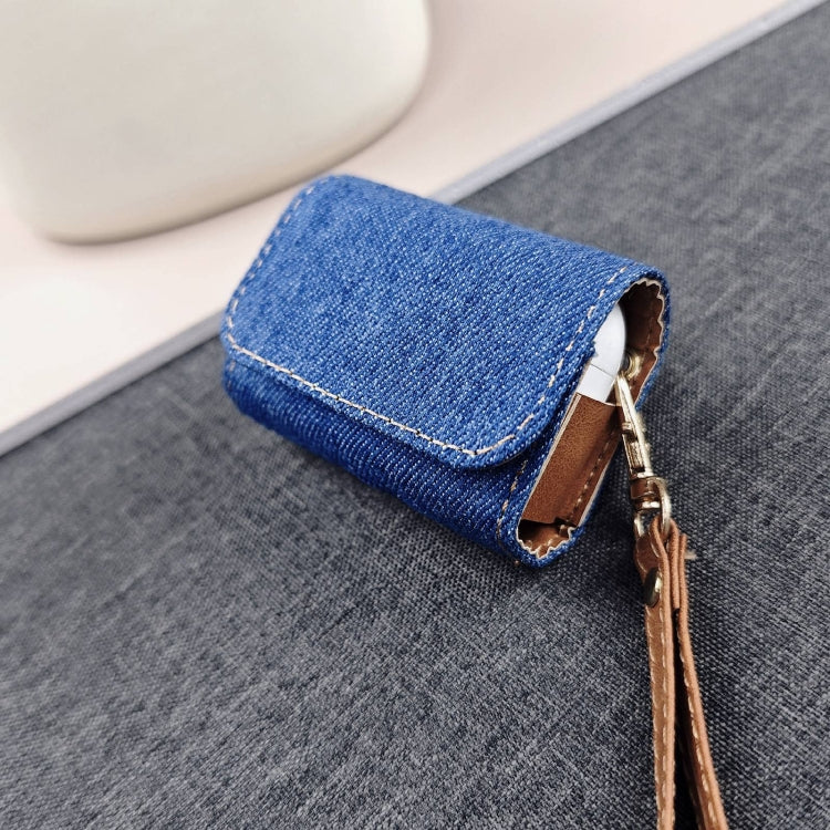 Cowboy Fabric Texture PU Headset Protective Bag, For AirPods 3, For AirPods Pro, For AirPods Pro 2