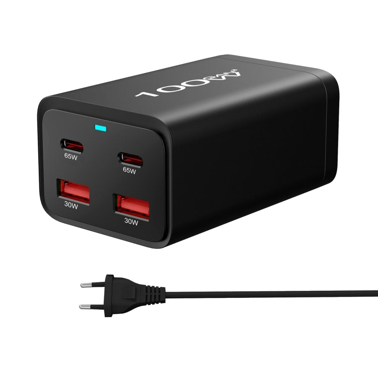 2A2C-100W GaN Pro 100W USB x 2, USB-C / Type-C x 2 Fast Charger, US Plug, UK Plug, AU Plug, EU Plug