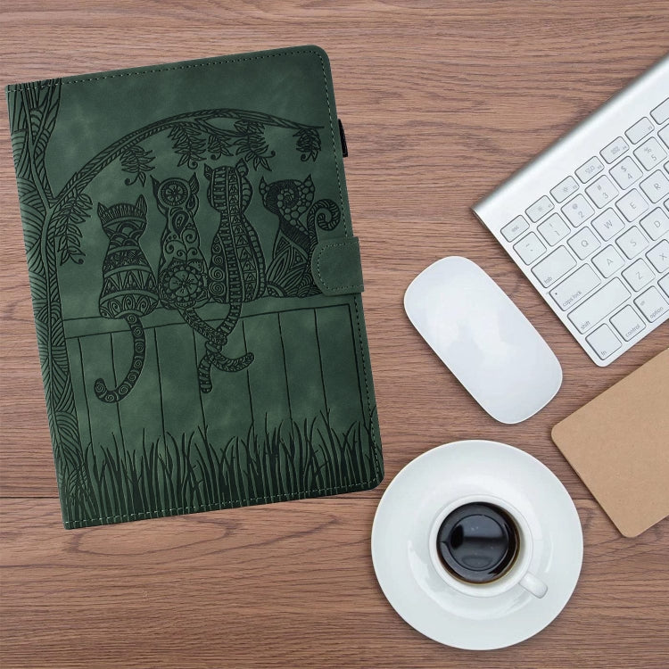 Cats Embossed Leather Smart Tablet Case, For iPad 10.2 2021 / 2020 / 10.5 2019, For iPad mini 5 / 4 / 3 / 2 / 1, For iPad Pro 9.7 / 9.7 2018 / 2017