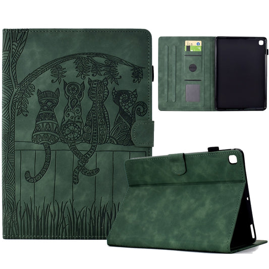 Cats Embossed Leather Smart Tablet Case, For iPad 10.2 2021 / 2020 / 10.5 2019, For iPad mini 5 / 4 / 3 / 2 / 1, For iPad Pro 9.7 / 9.7 2018 / 2017
