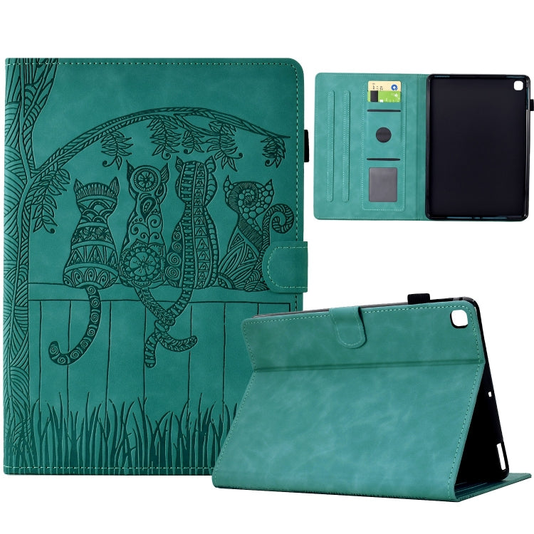 Cats Embossed Leather Smart Tablet Case, For iPad 10.2 2021 / 2020 / 10.5 2019, For iPad mini 5 / 4 / 3 / 2 / 1, For iPad Pro 9.7 / 9.7 2018 / 2017