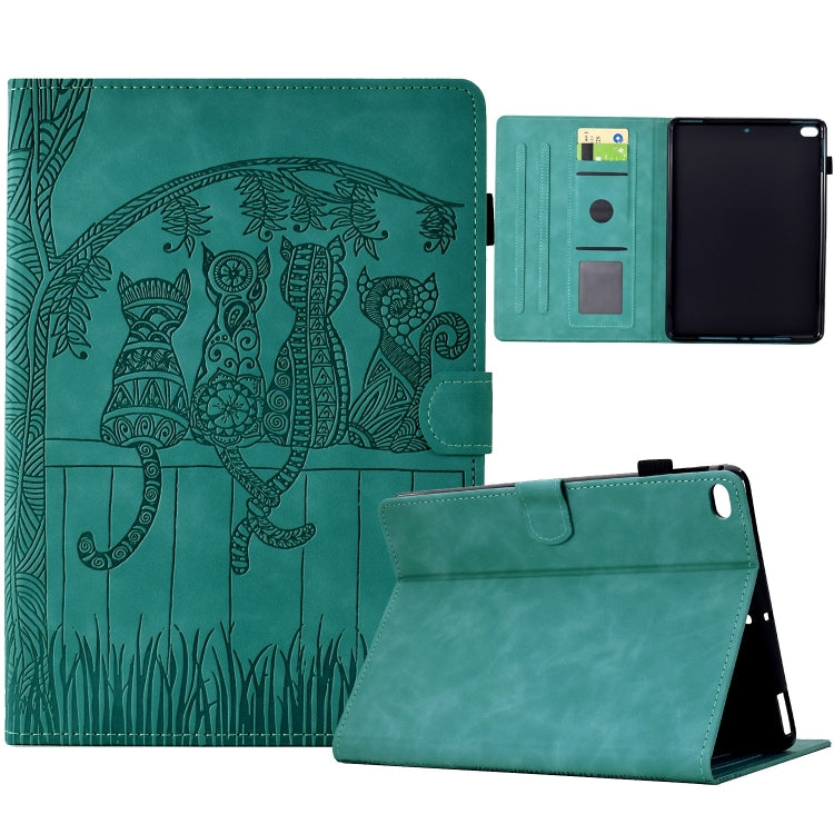 Cats Embossed Leather Smart Tablet Case, For iPad 10.2 2021 / 2020 / 10.5 2019, For iPad mini 5 / 4 / 3 / 2 / 1, For iPad Pro 9.7 / 9.7 2018 / 2017