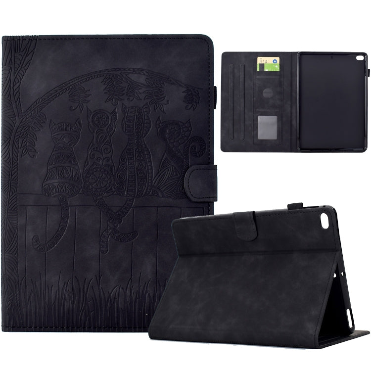 Cats Embossed Leather Smart Tablet Case, For iPad 10.2 2021 / 2020 / 10.5 2019, For iPad mini 5 / 4 / 3 / 2 / 1, For iPad Pro 9.7 / 9.7 2018 / 2017