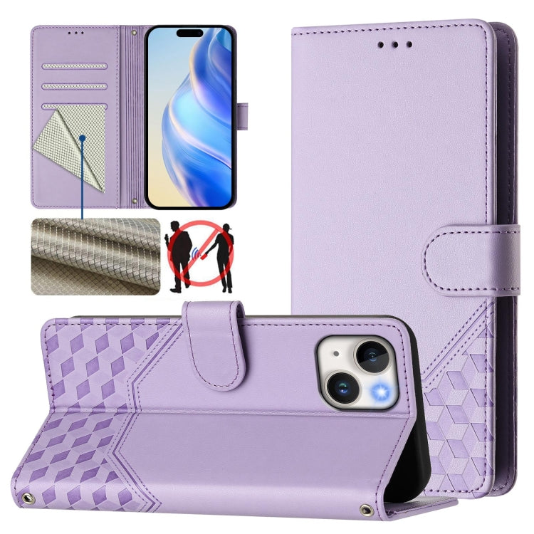Honeycomb Embossing RFID Leather Phone Case