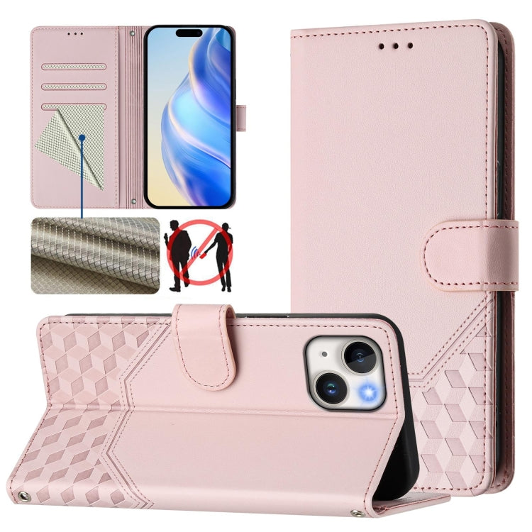 Honeycomb Embossing RFID Leather Phone Case