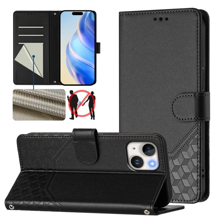 Honeycomb Embossing RFID Leather Phone Case