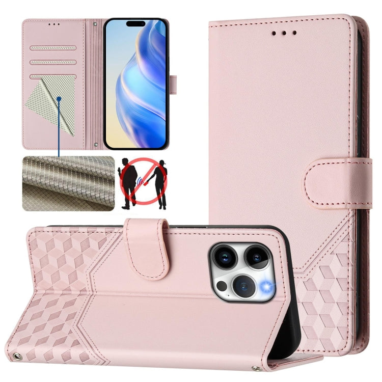 Honeycomb Embossing RFID Leather Phone Case