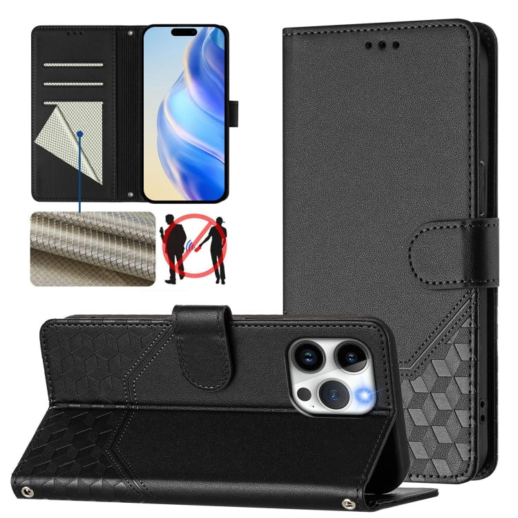Honeycomb Embossing RFID Leather Phone Case
