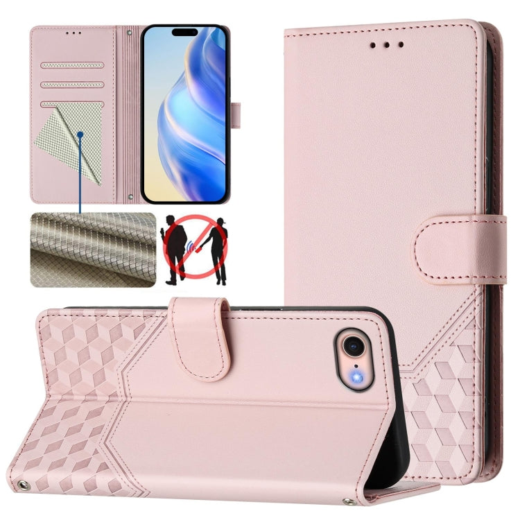 Honeycomb Embossing RFID Leather Phone Case