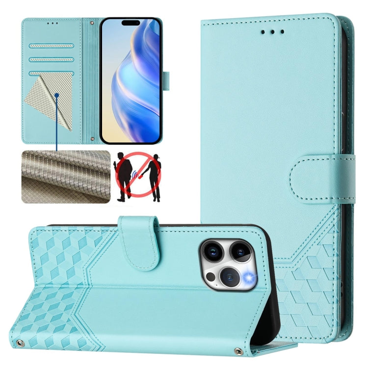 Honeycomb Embossing RFID Leather Phone Case