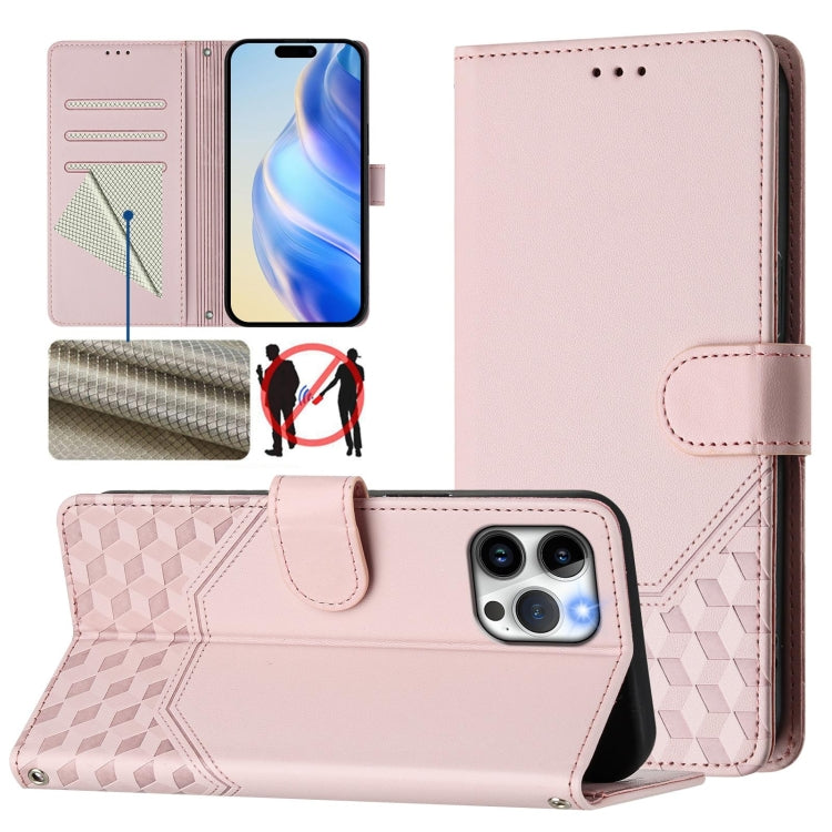 Honeycomb Embossing RFID Leather Phone Case