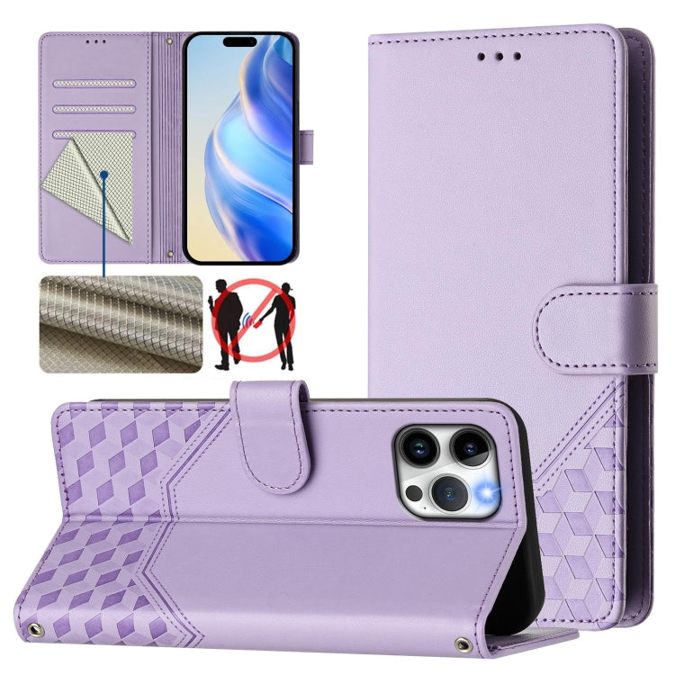 Honeycomb Embossing RFID Leather Phone Case