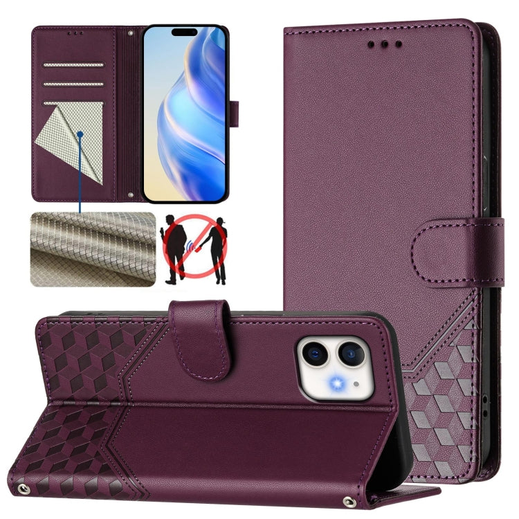 Honeycomb Embossing RFID Leather Phone Case