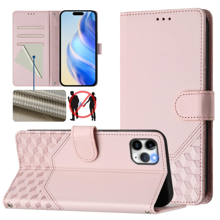Honeycomb Embossing RFID Leather Phone Case