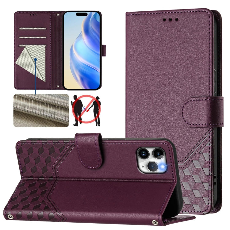 Honeycomb Embossing RFID Leather Phone Case