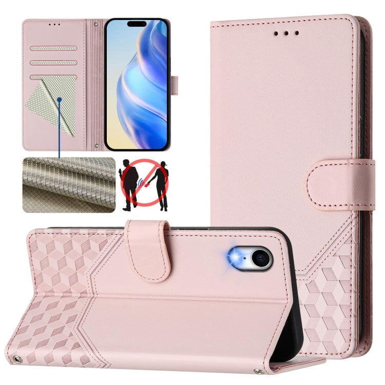 Honeycomb Embossing RFID Leather Phone Case