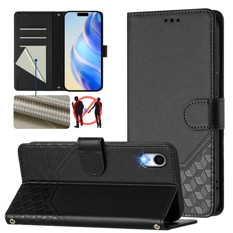 Honeycomb Embossing RFID Leather Phone Case