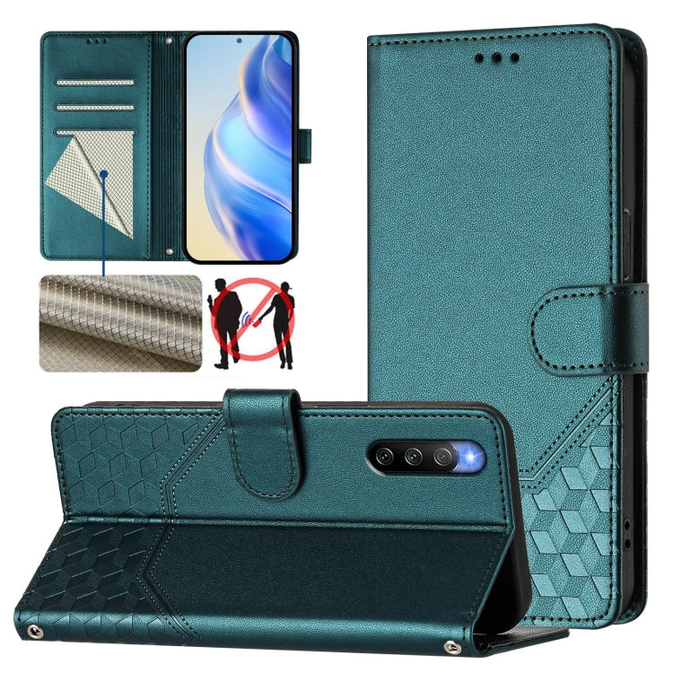 Honeycomb Embossing RFID Leather Phone Case, For Sony Xperia 10 V 2023, For Sony Xperia 5 IV, For Sony Xperia 10 IV