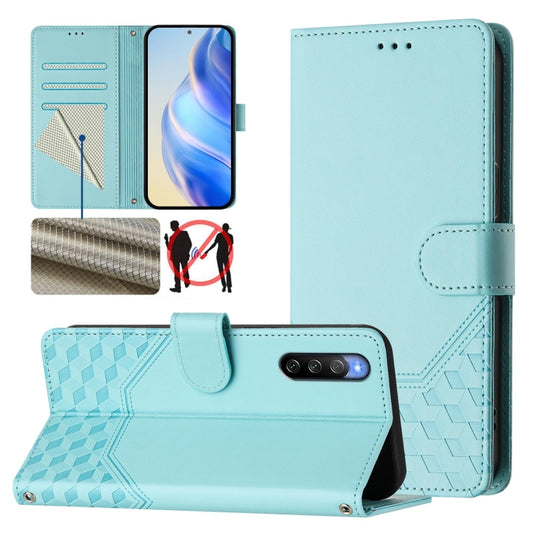 Honeycomb Embossing RFID Leather Phone Case, For Sony Xperia 10 V 2023, For Sony Xperia 5 IV, For Sony Xperia 10 IV