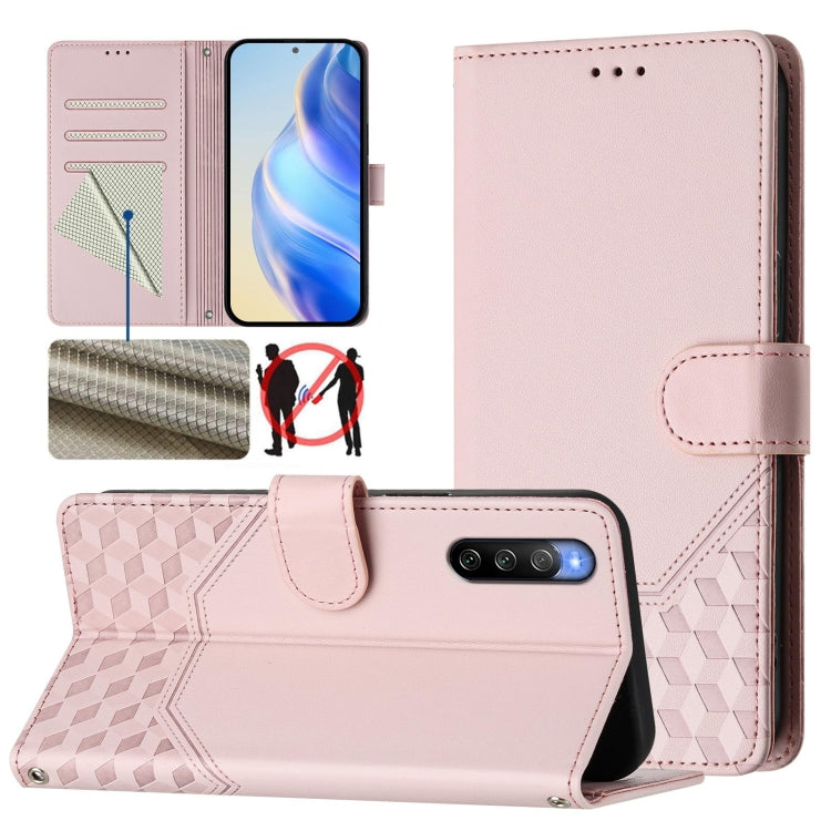 Honeycomb Embossing RFID Leather Phone Case, For Sony Xperia 10 V 2023, For Sony Xperia 5 IV, For Sony Xperia 10 IV