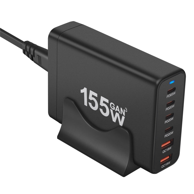 155W 4Type-C, 2USB 6-Ports Desktop Fast Charger, US Plug, UK Plug, EU Plug, AU Plug