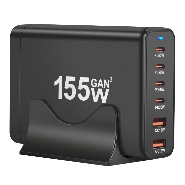 155W 4Type-C, 2USB 6-Ports Desktop Fast Charger, US Plug, UK Plug, EU Plug, AU Plug