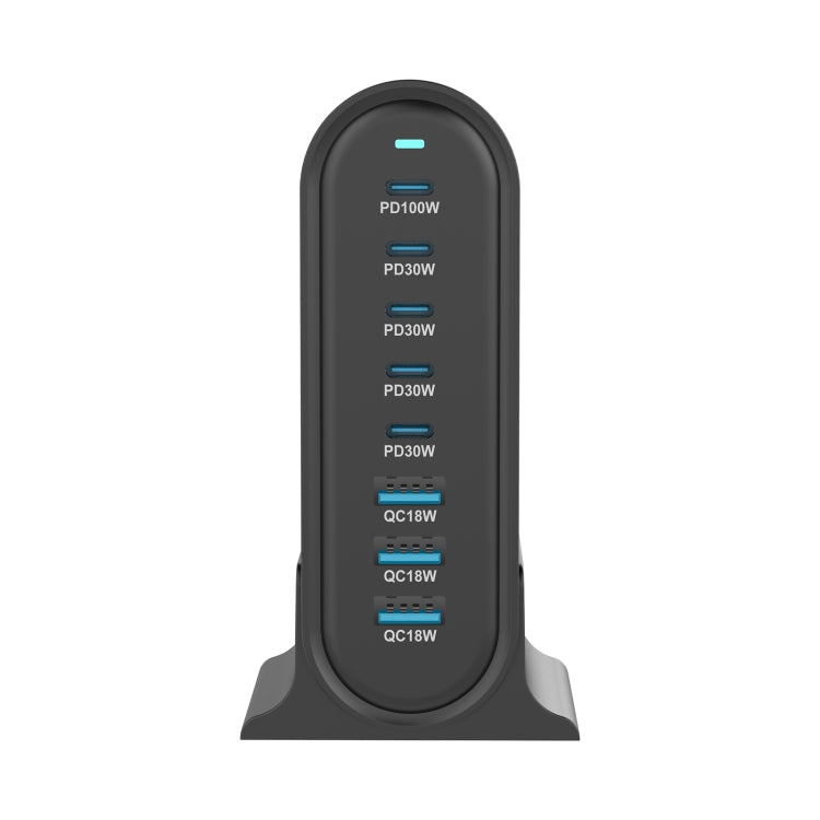 YMX-968 268W 5Type-C, 3USB 8-Ports Desktop Fast Charger, US Plug, UK Plug, EU Plug, AU Plug