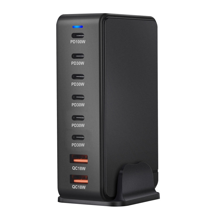 YMX-986 286W 6 Type-C, 2 USB 8-Ports Desktop Fast Charger, US Plug, UK Plug, EU Plug, AU Plug