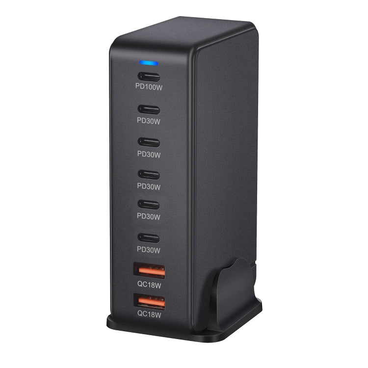 YMX-986 286W 6 Type-C, 2 USB 8-Ports Desktop Fast Charger, US Plug, UK Plug, EU Plug, AU Plug