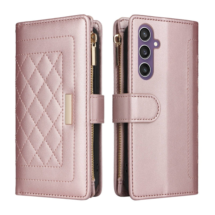 Crossbody Zipper Wallet Rhombus Leather Phone Case, For Samsung Galaxy S24 FE 5G, For Samsung Galaxy S24 Ultra 5G, For Samsung Galaxy S24+ 5G, For Samsung Galaxy S24 5G, For Samsung Galaxy S23 FE 5G, For Samsung Galaxy S23 Ultra 5G