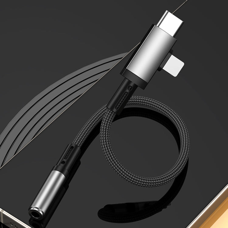 2 in 1 USB-C / Type-C, 8 Pin to 3.5mm Audio Adapter Cable, 15.6cm